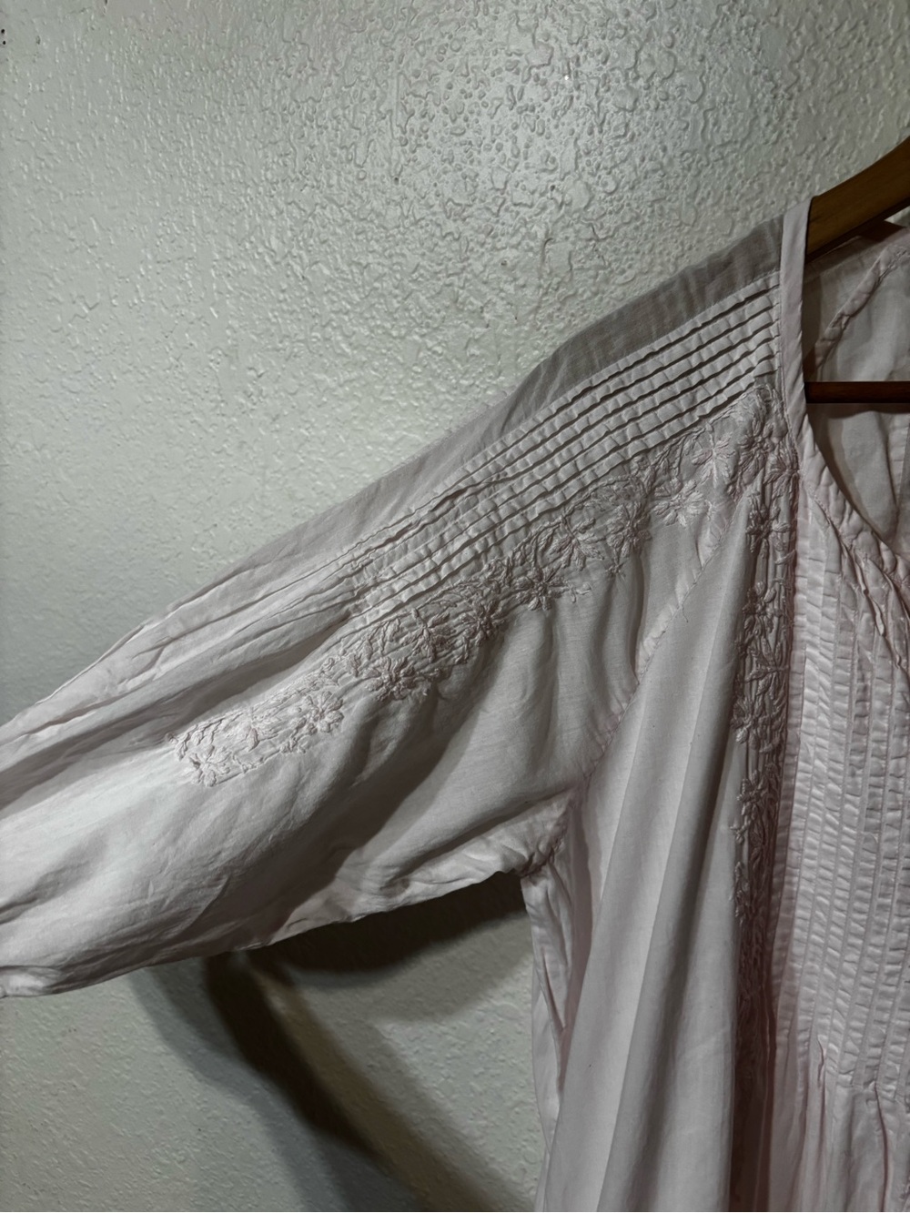 Soft Surroundings Blush Pink Cotton Maxi Nightgown House Dress XL - Picture 4 of 6